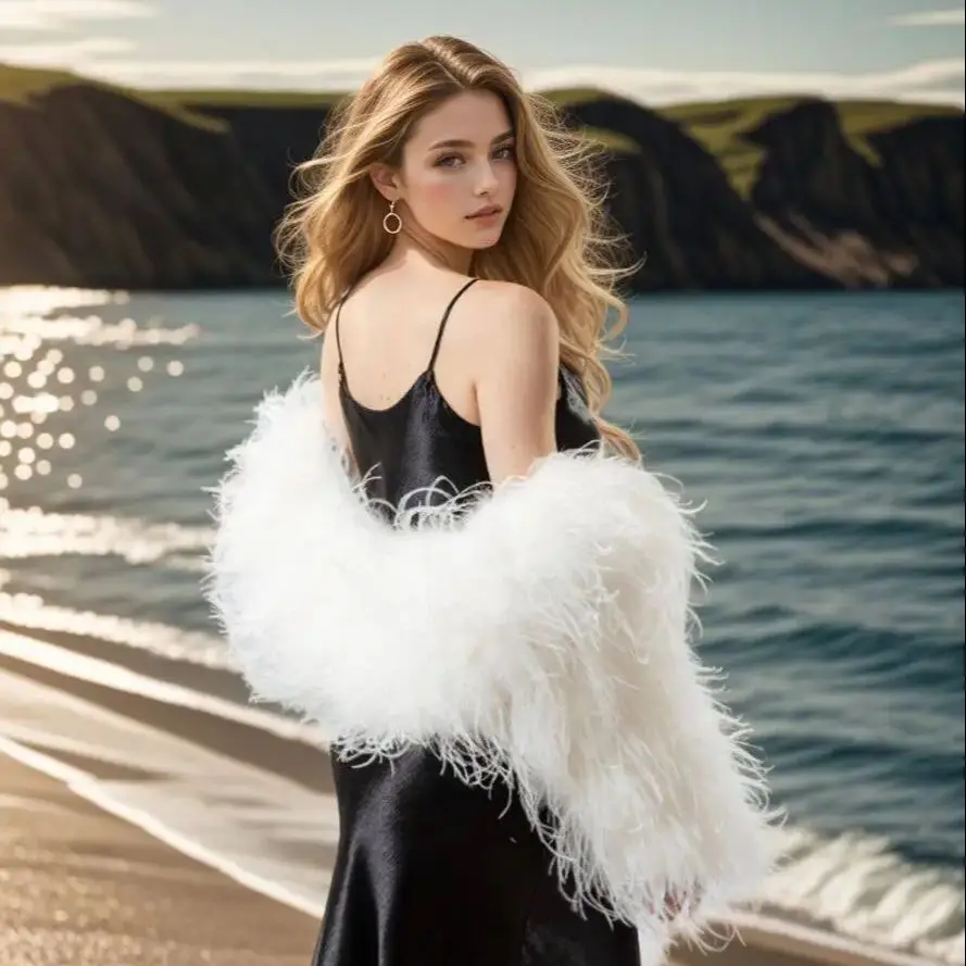 Vestido de lujo envolvente para mujer, chal de manga larga con