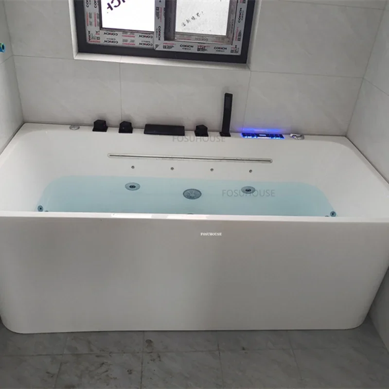 Minimalist Household Upscale Whirlpool Bathtub Modern Creative Design Acrylic Bathtubs Bathroom Fixture Adult Portable Bathtub 2