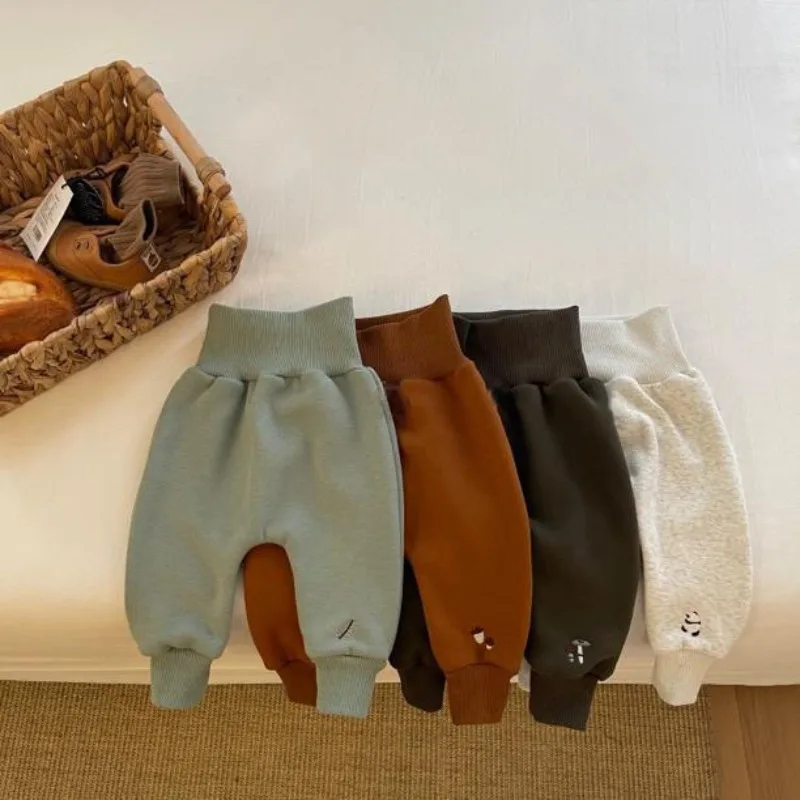 

Baby Pants Wear Plush Insulation And Thickening Outside in Autumn And Winter, 0-2 Year Old Baby High Waist Bottom Casual Pants