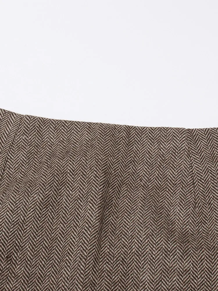 KBQ Patchwork Appliques Solid Skirts For Women High Waist Minimalist Spliced Zipper Casual Summer Skirt Female Fashion Clothing