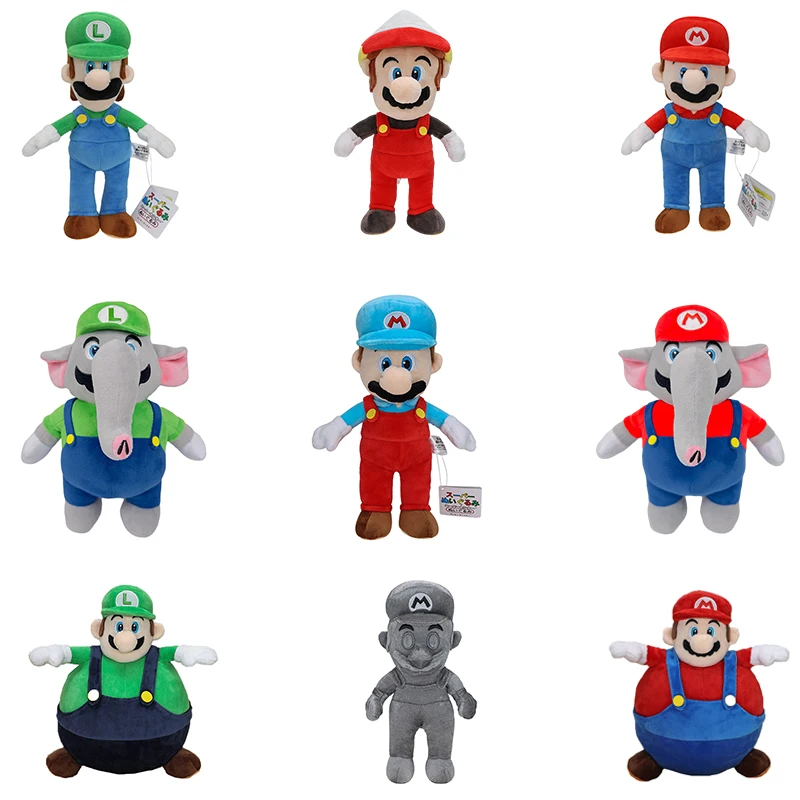 New Balloon Elephant Mario Luigi Plush Toys Super Mario Game Role Stuffed Peluche Cartoon Dolls Cross-dress Hot Birthday Gifts пк iru game 310h5gs mt i3 10105 16gb ssd480gb gtx1660 super 6gb dos 1783885