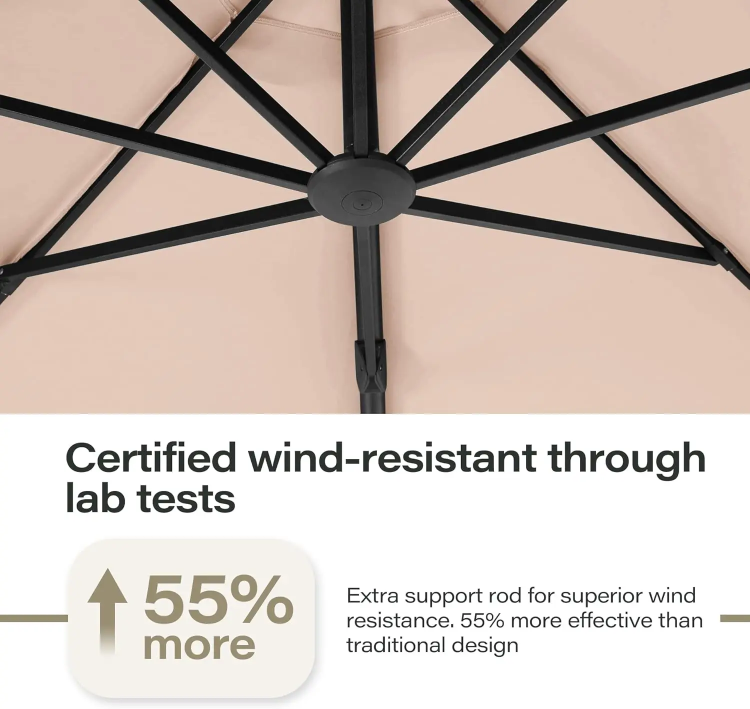 Outdoor Patio Umbrella with Base included, 11 FT Deluxe Curvy Cantilever Umbrella with 360° Rotation