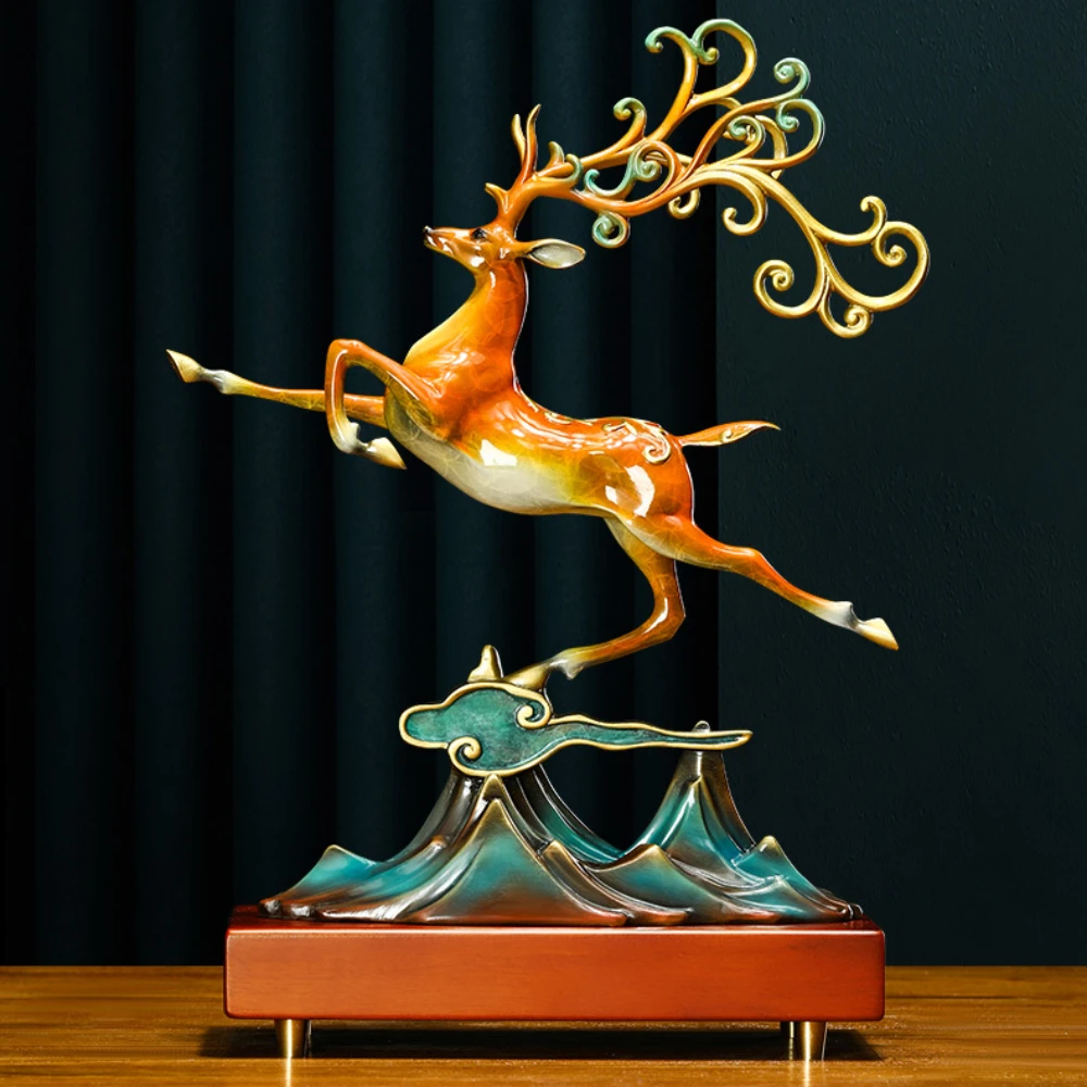 

Deer Copper Ornament Lucky High-End Living Room Office Crafts Home Decoration Decor Sculptures Figurines Decoracion Home Decor