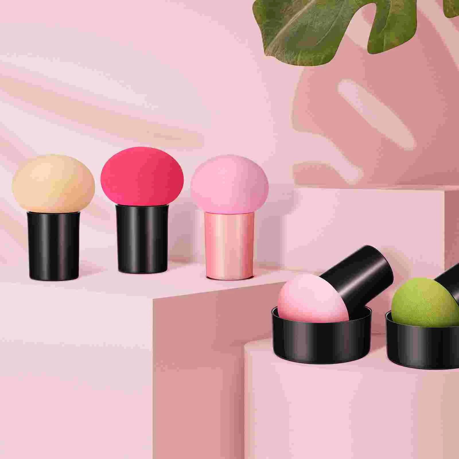 5 Pcs Mushroom Head Puff Foundation Applicator Makeup Sponge Powder Puffs for Face Concealer Makeup Sponges Plastic Blending and