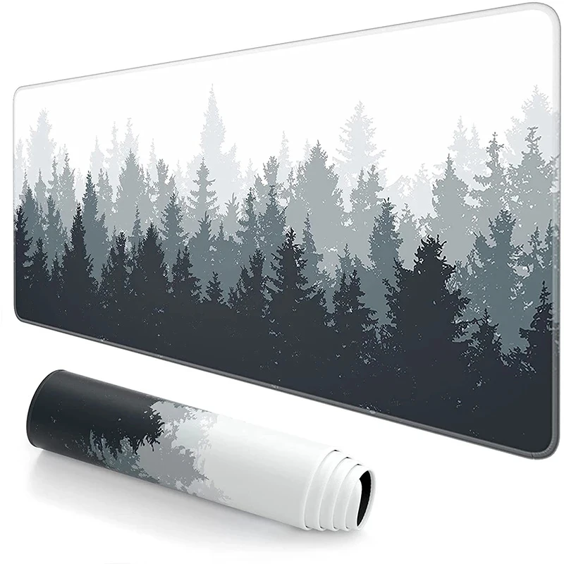 Forest Trees Xxl Mouse Pad Gamer Black Mousepad Computer Tables Desk Mat PC Office Carpet Laptop Keyboard Gaming Mats Mause Ped