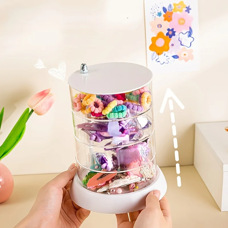 360° Rotating Makeup Organizer - Transparent, Multi-Layer Storage for Cosmetics, Hair Accessories & Jewelry - Easy Assembly 4