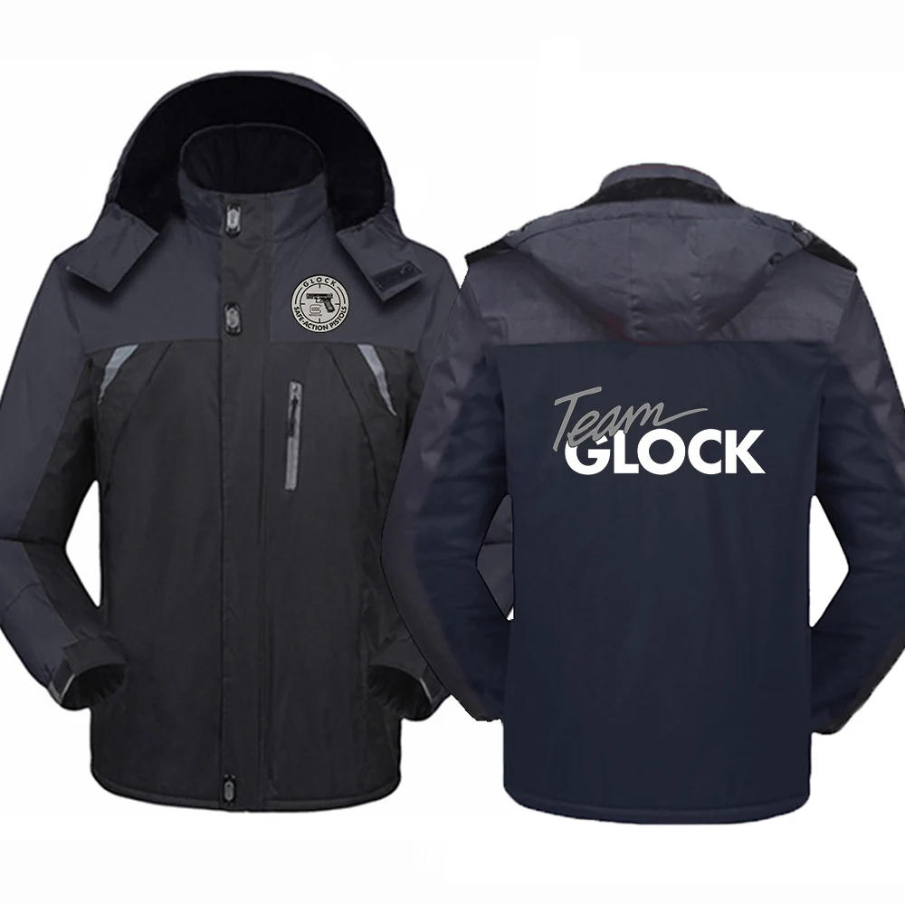

Glock Perfection Shooting Printed Winter Jacket Men Thicken Windbreaker Coats Waterproof Warm Cold-Proof Mountaineering Clothing