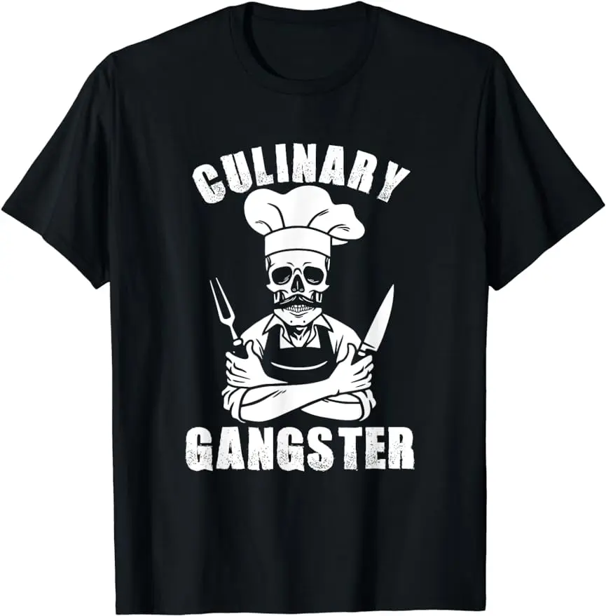 Gangster Culinario Cool Cooking Guru T-Shirt Divertente Stampa Di Lettere Grafiche Magliette Per Uomo Streetwear Tees