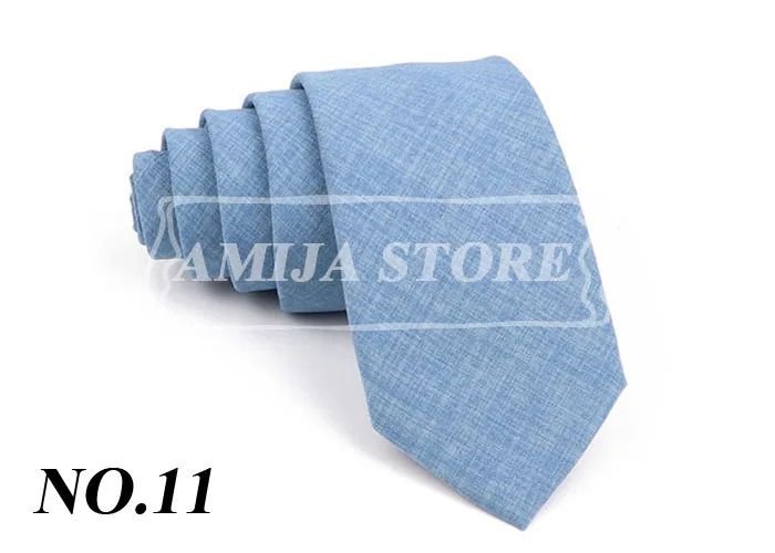 27 Farben feste Baumwolle Krawatte für Mann Hochzeit 6,5 cm dünne dunkelorange Koralle grün Krawatte Party Smoking Krawatte Geschenk Krawatte Zubehör – Detail 14