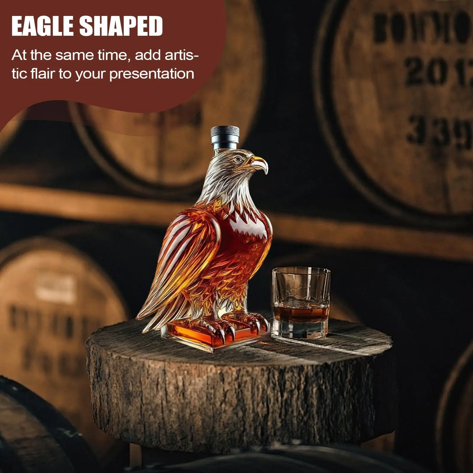 Eagle Whiskey Bottle, high borosilicate glass bubble bottle, animal - shaped new product, animal - shaped bottle Father's Day