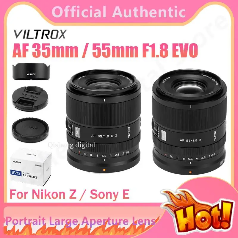 Viltrox 풀프레임 렌즈 Fe/Z-마운트 카메라 호환 35mm F1.8 Evo / 55mm F1.8 Evo (오토포커스 및 대구경)