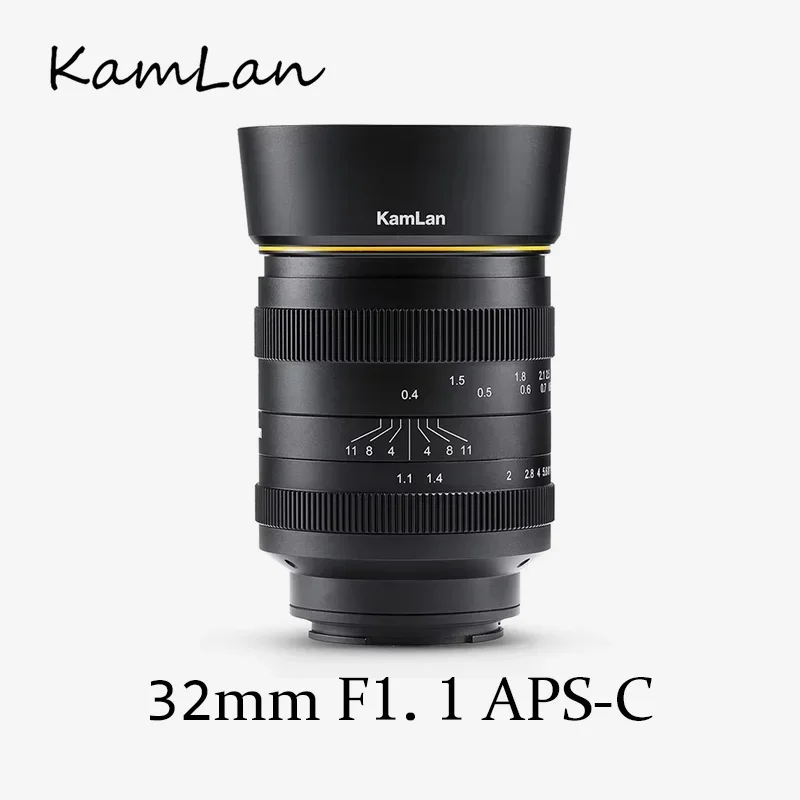 E/캐논 M/후지 X/M43 미러리스 카메라용 Kamlan 32mm f1.1 APS-C 수동 초점 대구경 렌즈