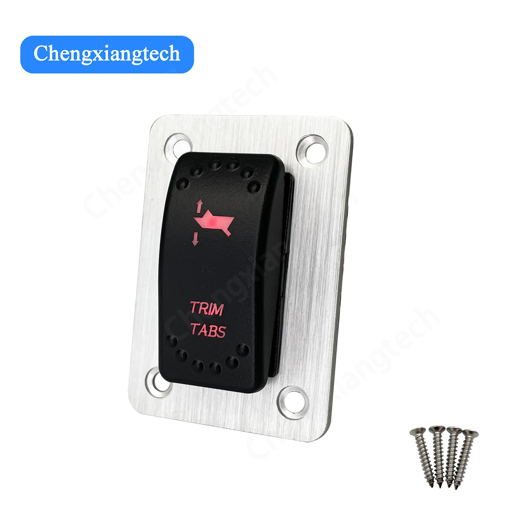 BoatTrimTabsRockerSwitchMomentaryRedLed7PinDPDTONOFFON12V