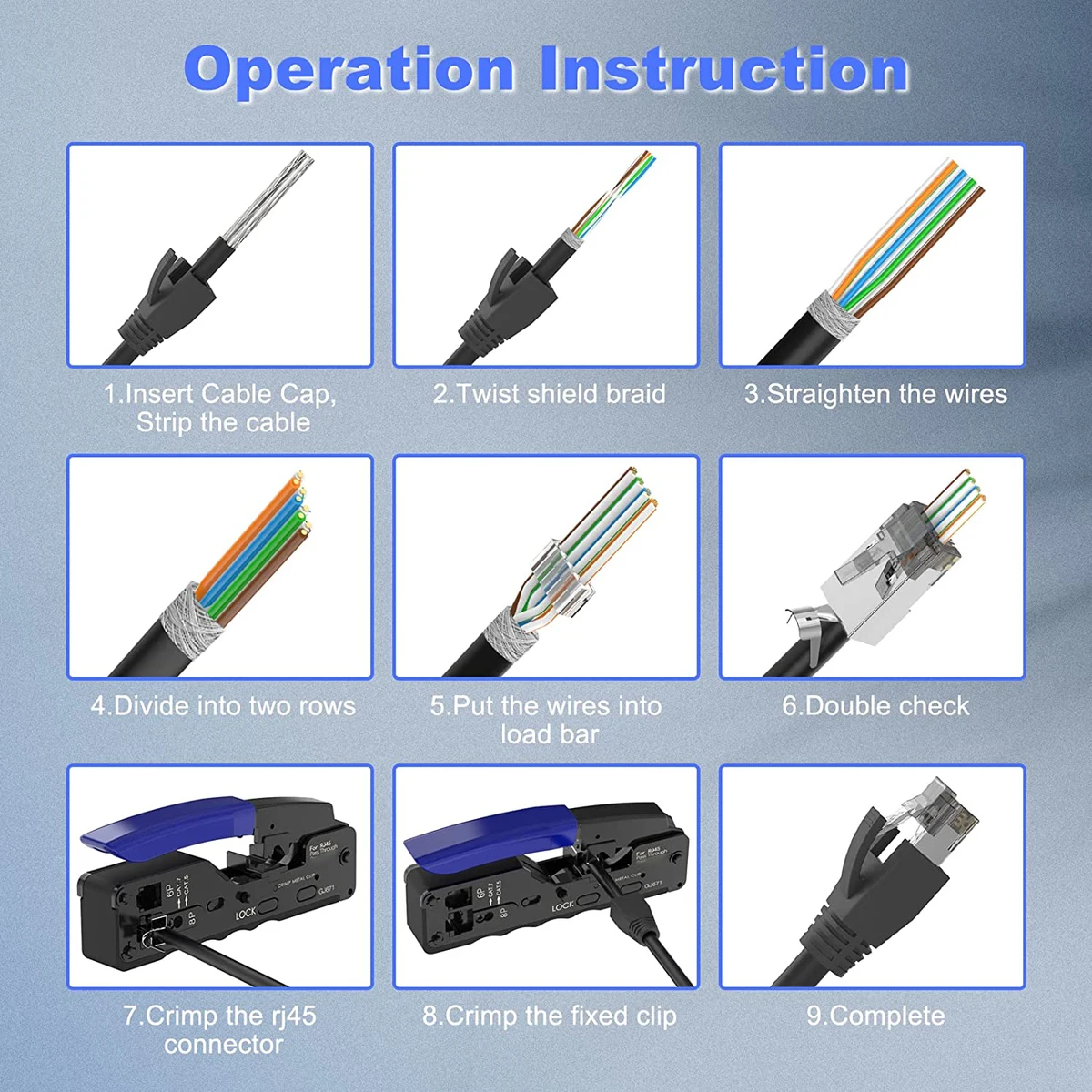 ZoeRax CAT6A CAT7 Connector, RJ45 Connectors Pass Through CAT6A CAT7 Shielded, 3-Prong with Strain Relief Boots Black — view 6