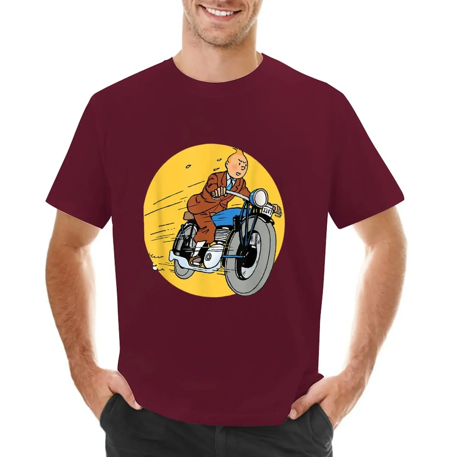 Summer harajuku custom t shirt heavyweight Informal New Arrival vintage Tin-Tin Adventure man clothes mens funny casual stylish 2