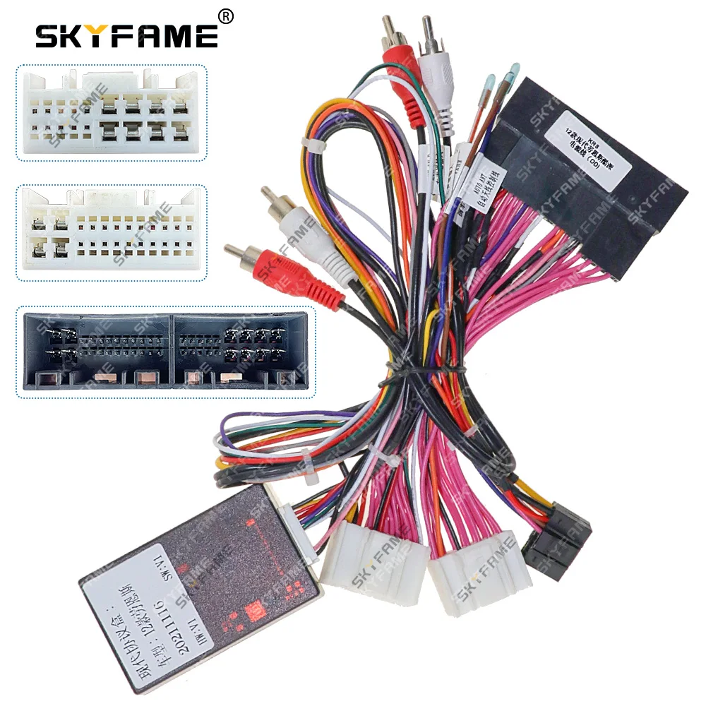 

SKYFAME Car 16pin Wiring Harness Adapter Canbus Box Decoder Android Radio Power Cable For Hyundai Rohens Genesis Coupe