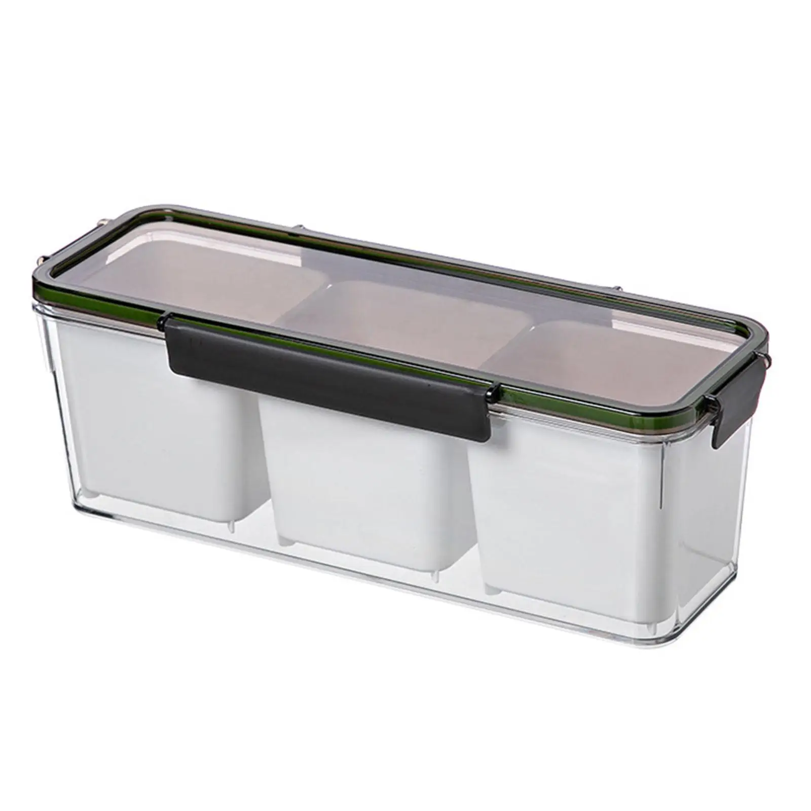 Chilled Condiment Server with Lid Multipurpose 3 Section Kitchen Chilled Serving Tray for Cheeses Salad Fruits Seafood Outdoor