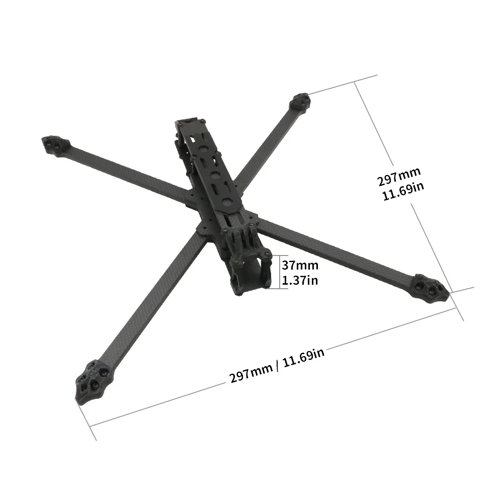 XL10 V6 10'' 420mm Wheelbase super Long Range HD True-X Carbon Frame Kit for O3 Air Unit CADDX Vista HD VTX iFlight Drone Parts thumbnail 4