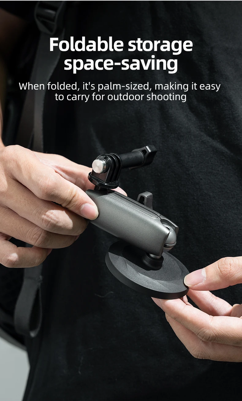 Aluminum Alloy Magnetic Action Camera Holder 360° Adjustable 1/4 Adapter For In