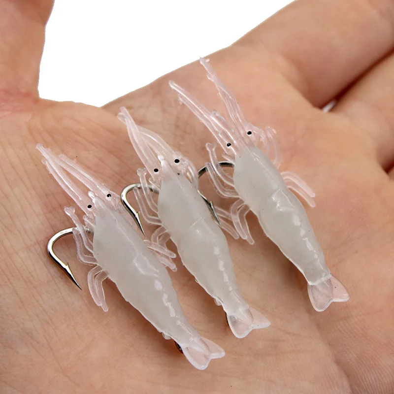 10PCS Soft Shrimp Fishing Lures - Realistic Prawn Bait For Saltwater & Freshwater