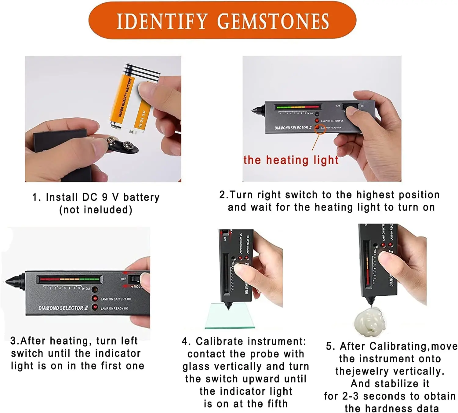 Diamond Tester High Accuracy Diamond Tester Pen Jewelry Professional Selector Kit