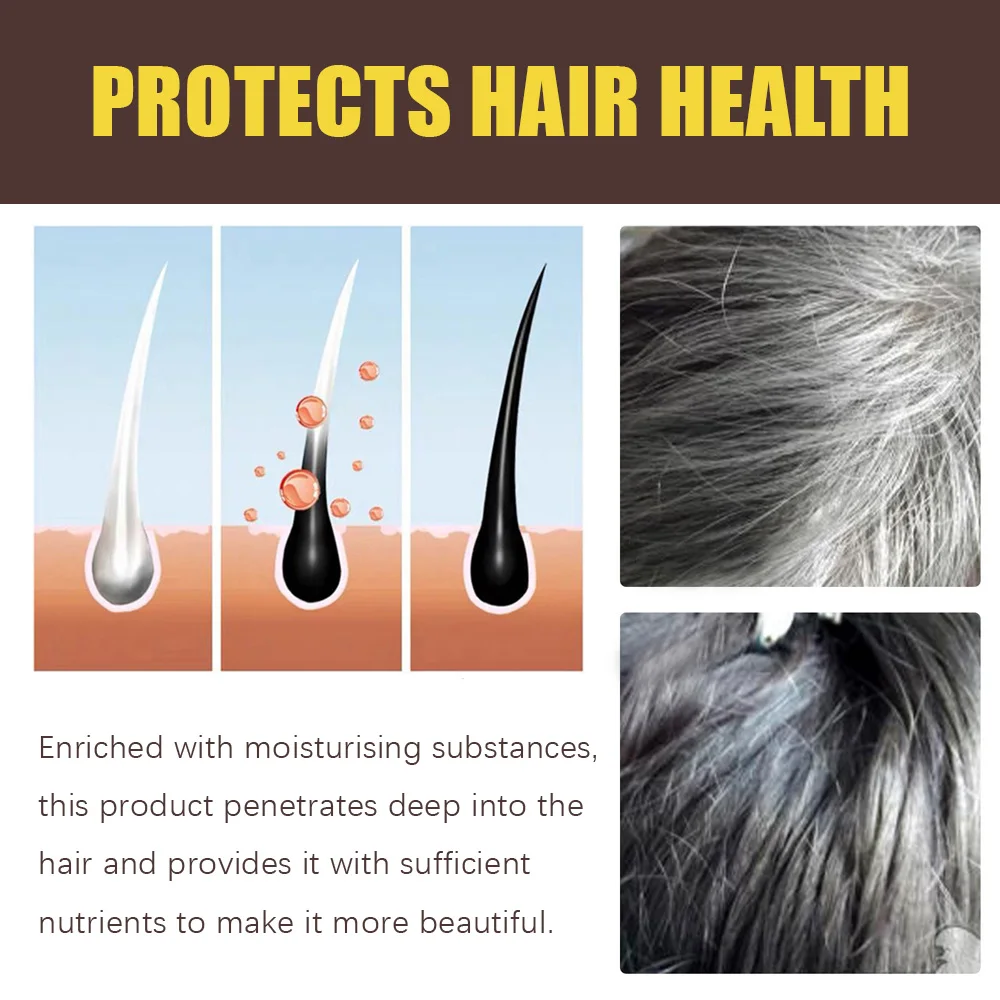 New Hair color shampoo 3 in 1 makes hair instantly from white to brown natural hair color protective sleeve for women 100ML 4