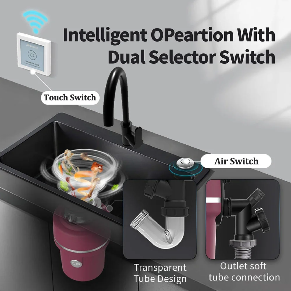 Kitchen Waste Disposal Waste Shredder Machine For Kitchen Sink AC Motor Batch Food Disposers 6