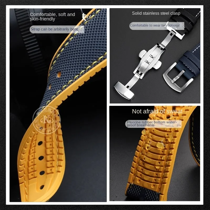 Premium Sports Waterproof Rubber Watchband - Blue Angel Series