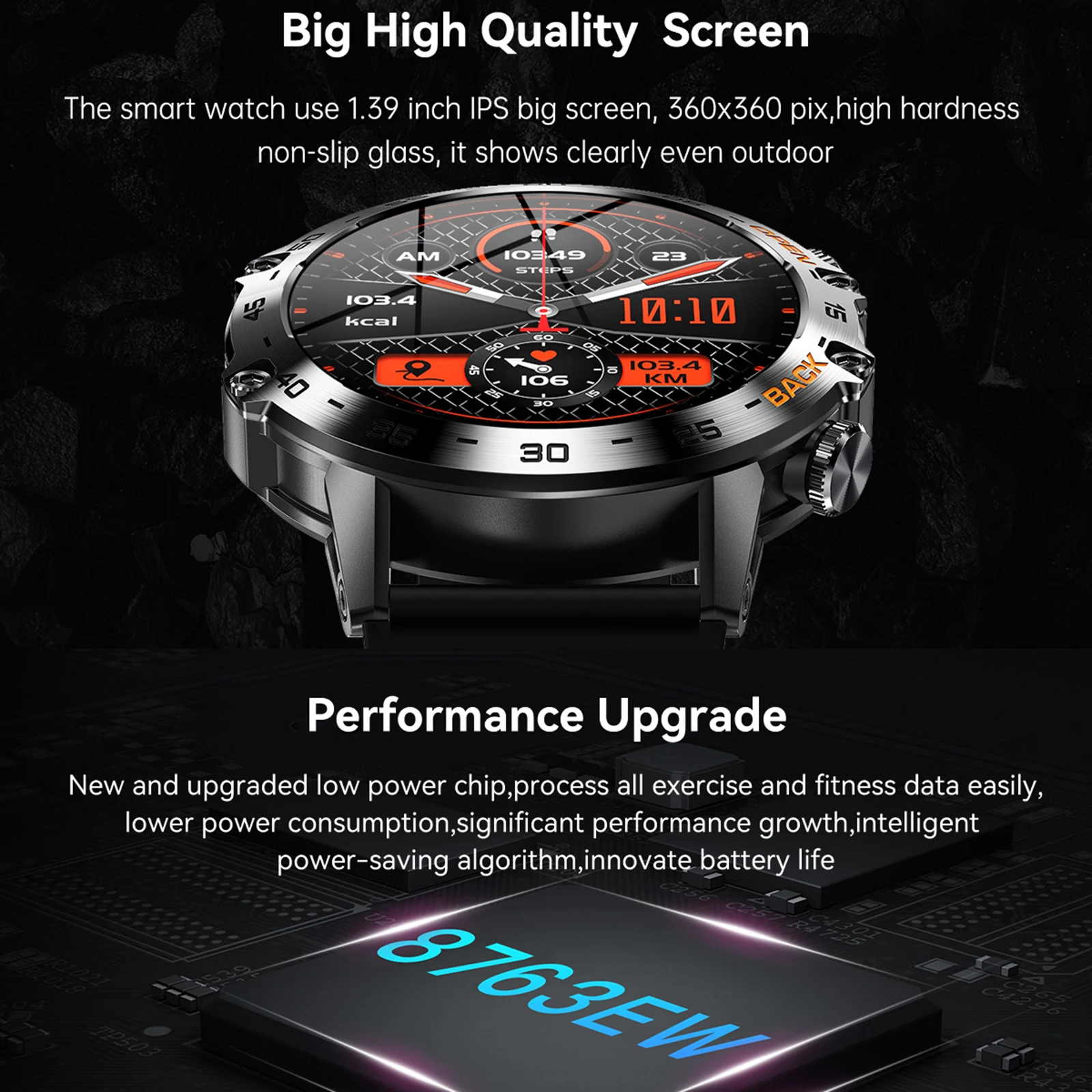 K52 Smart Watch 1.39inch FullTouch Screen Bluetooth Call Fitness