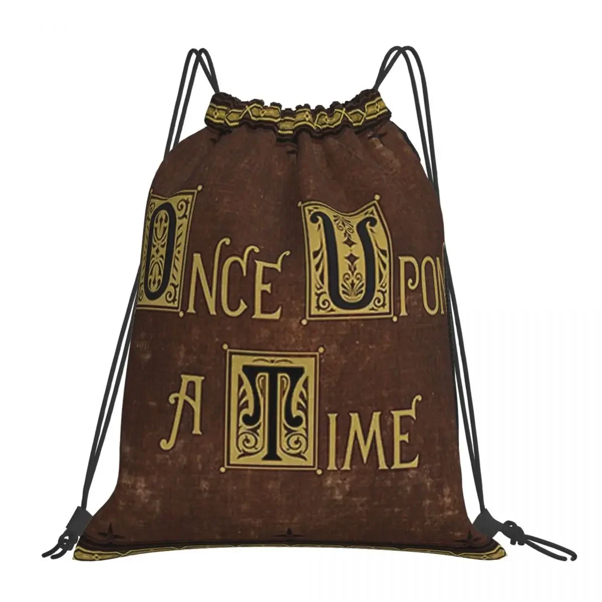 

Once Upon A Time Book Backpack Fashion Portable Drawstring Bag Drawstring Bundle Pocket Shoes Bag BookBag For Man Woman Students