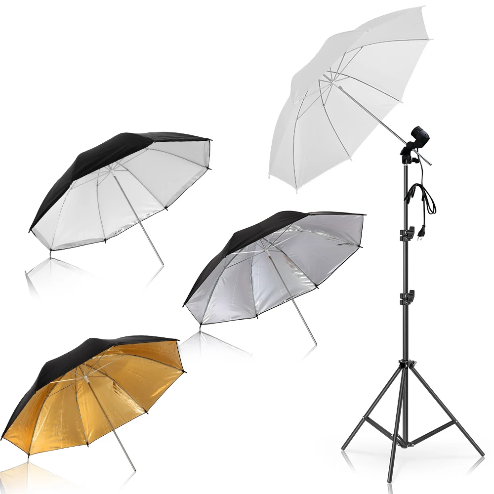 388272-2ba088.jpg Sf14962e34c374131b873202e5adaf079Q 4 Pcs, 83cm Photo Studio Umbrella Photography Photo Video Light White Reflector Umbrella Without Stand Gold Sliver Black 3 Color Mallzona