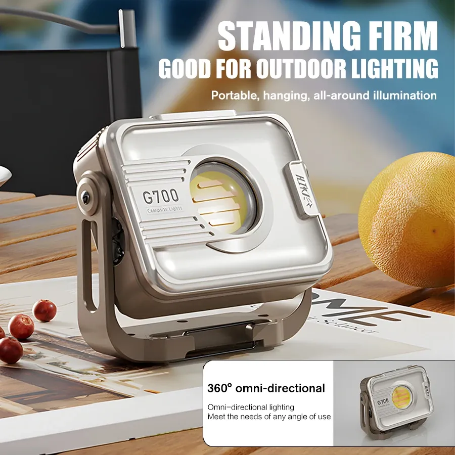 6000mAh Powerful LED Camping Lamp Type-C Rechargeable Handheld Work Light Infinite Dimming Outdoor Portable Camping Tent Lantern