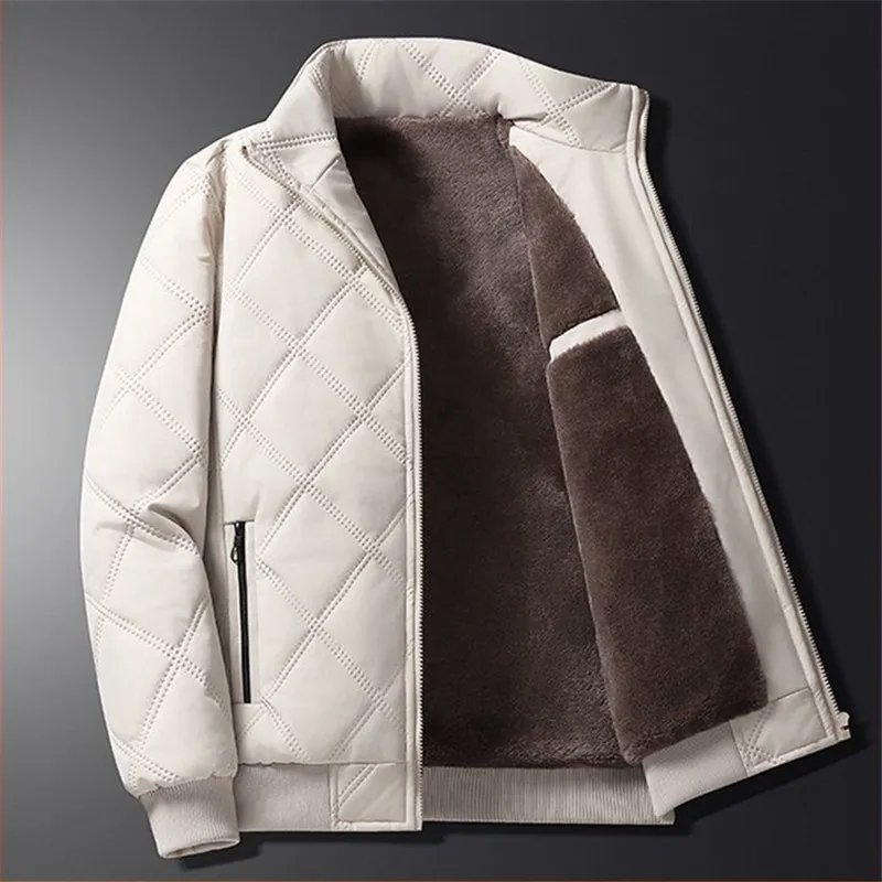 Winter new Men's Golf Coat Villus Padded Jacket Thick Warm Golf Wear Male Windbreaker Business Casual Stand Collar Clothing 골프웨어