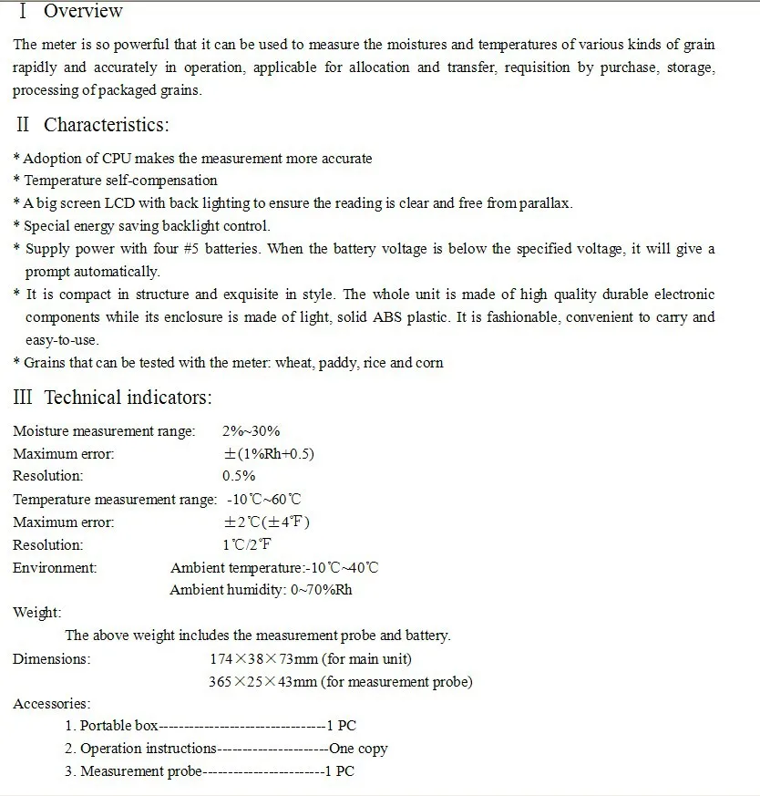 MD7822 Digital Grain Moisture Meter 2%~30% Portable Tester for Rice, Corn, Wheat, Soybean, and Coffee Beans detail image 1