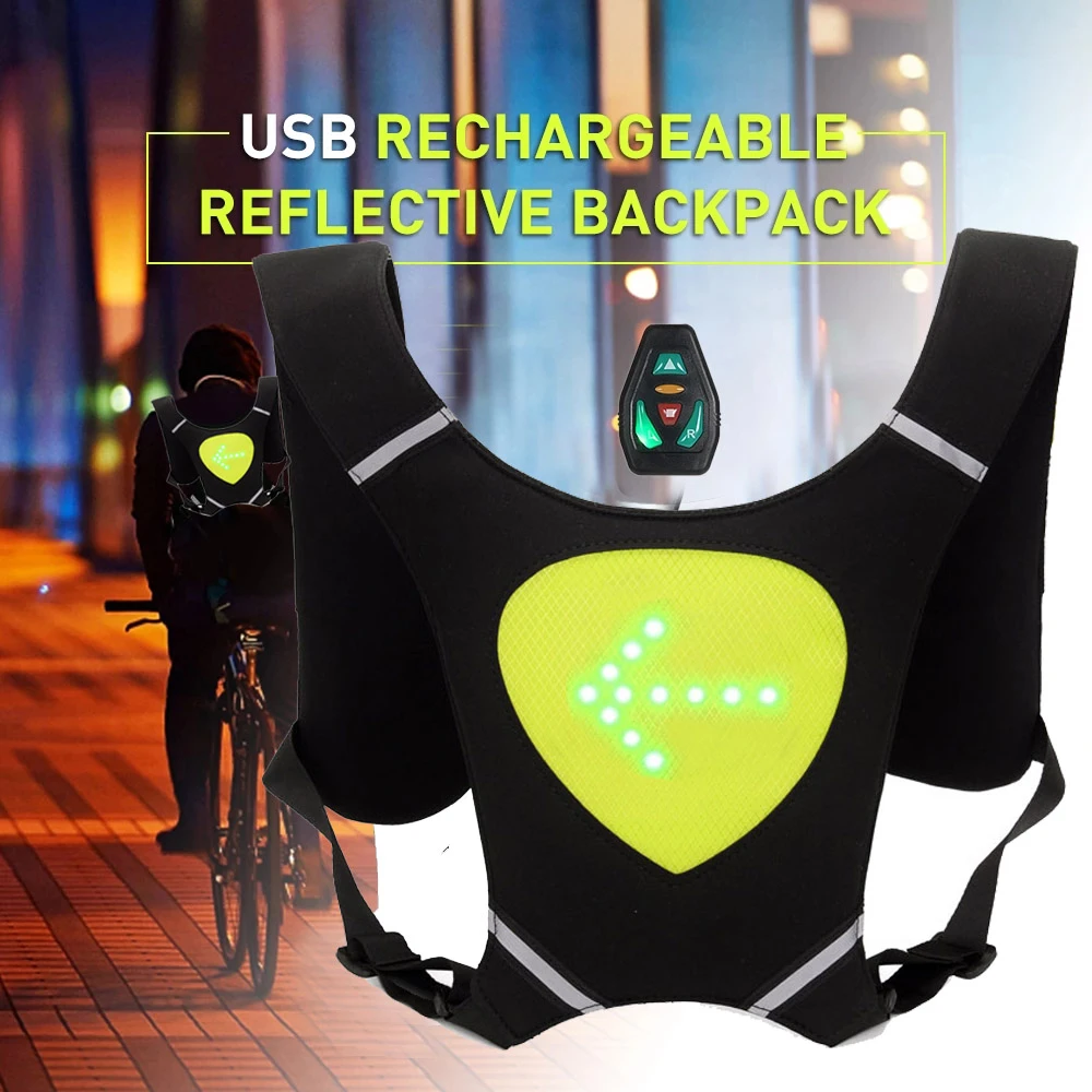 LED Reflective Vest USB Rechargeable Bright Safety Lights Vest High