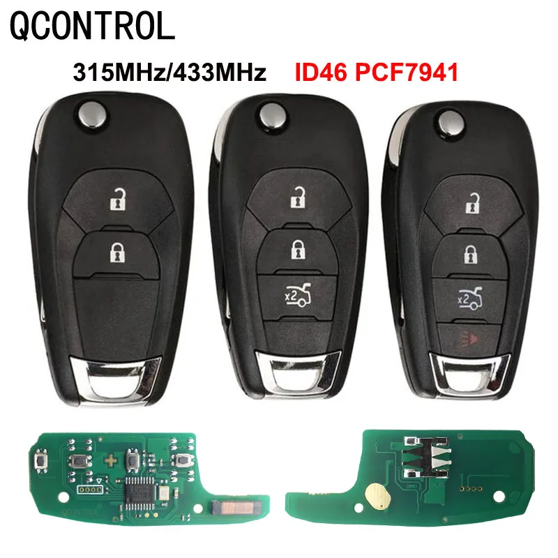 Qcontrol Flip 2/3/4 Pulsante Portachiavi A Distanza Per Chevrolet Cruze Avo 2014-2018 315 Mhz Smart Key Control 433 Mhz Id46 Pcf7941 Chip