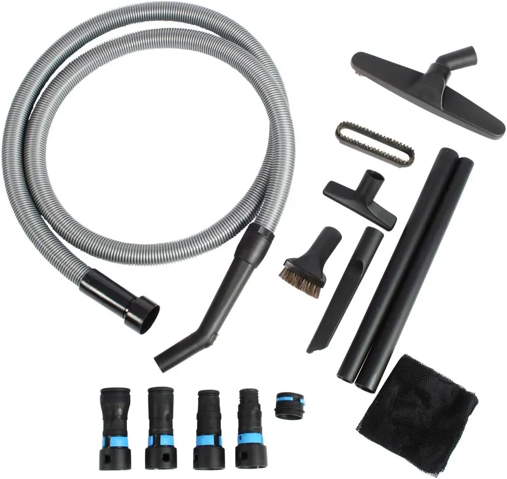 

95259 Home and Shop Vacuum Expanded Multi-Brand Power Tool Dust Collection Adapter Set & Full Attachment Kit, 10 Ft.Hose, Black