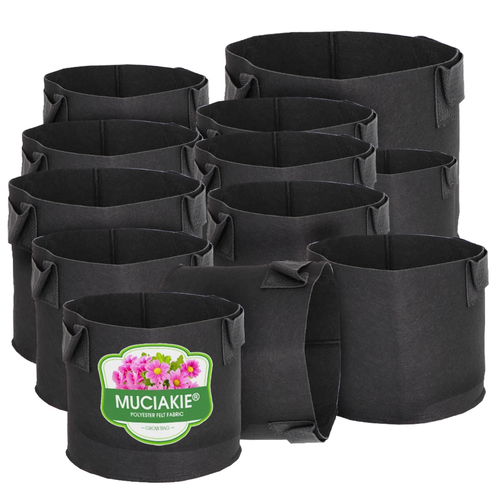130 Gallon Black Grow Bags 1mm Felt Planting Nursery Pot Flower Plant