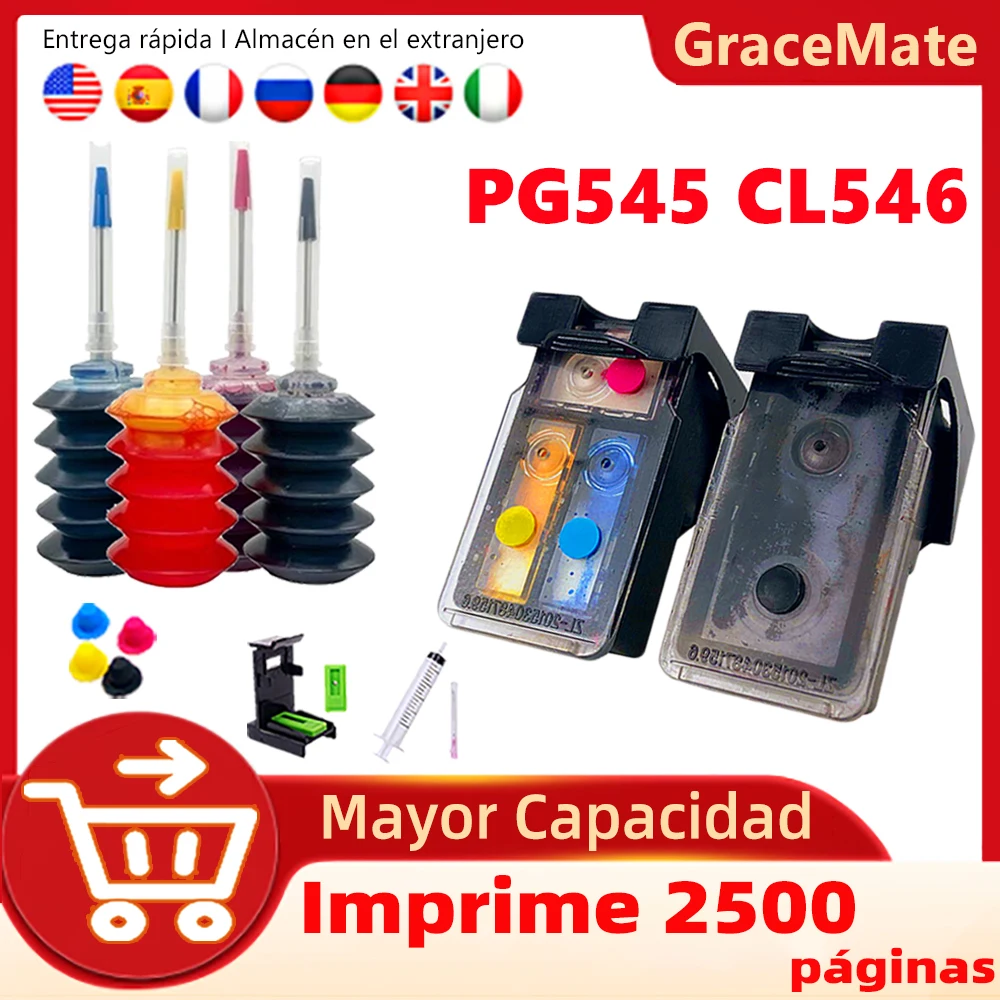 Cartucho de tinta recargable PG545 CL546, Compatible con Canon Pixma  MG3050, TS3150, TS3151, MG2400, IP2800, MX495, PG 545|Cartuchos de tinta| -  AliExpress
