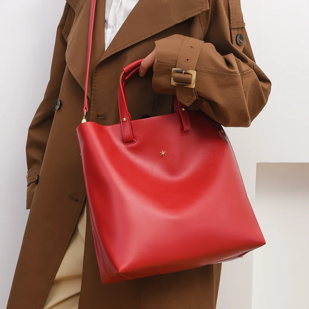 Leather Bag Ladies Genuine Leather Handbags Big Women Bag Large Vintage Female 2025 Office Hand Shoulder Bags For Women Tote