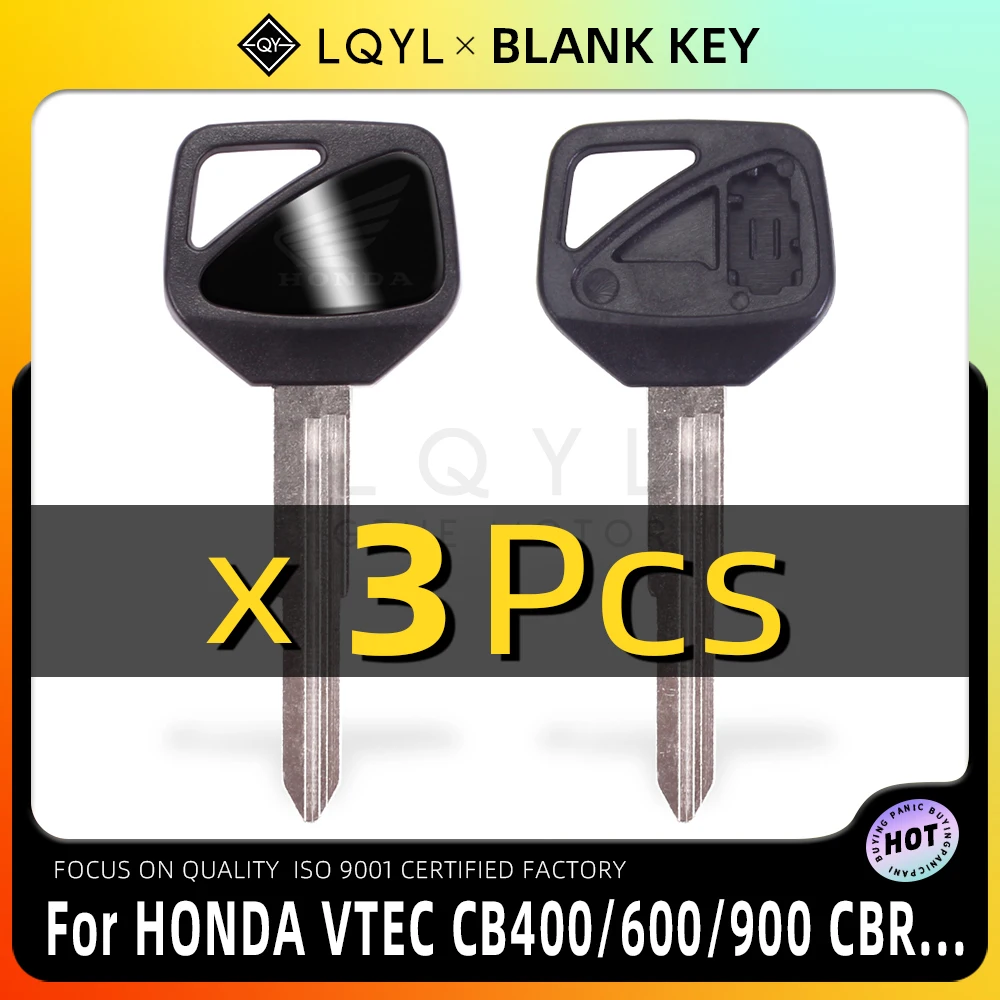 3Pcs Motorcycle Key Uncut Blank Replacement Keys For Honda CBR600RR F5 CB400 VTEC 1 2 3 4 Th CB1300 Hornet 600 CBR 929 954 1000