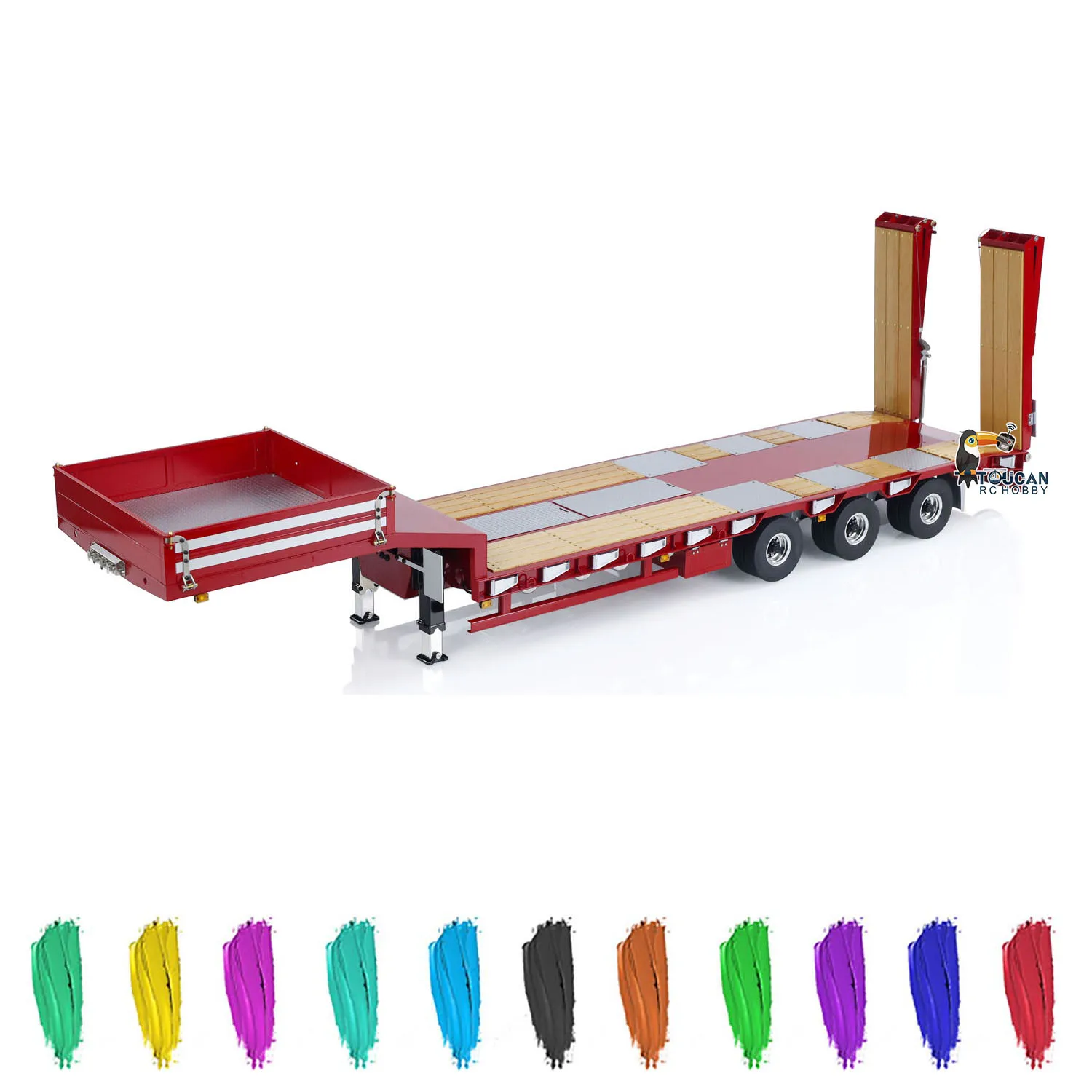 LESU Electronic Lifting Metal Trailer Spare Parts for Toys 1/14 RC Tractor Truck Dumper Lorry Car Painted Assembled Vehicle 2