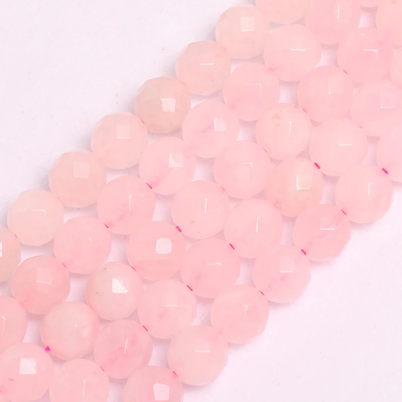 

Faceted Rose Quartz Stone Natural Gemstone Diy Loose Beads For Jewelry Making Strand 15" Wholesale !