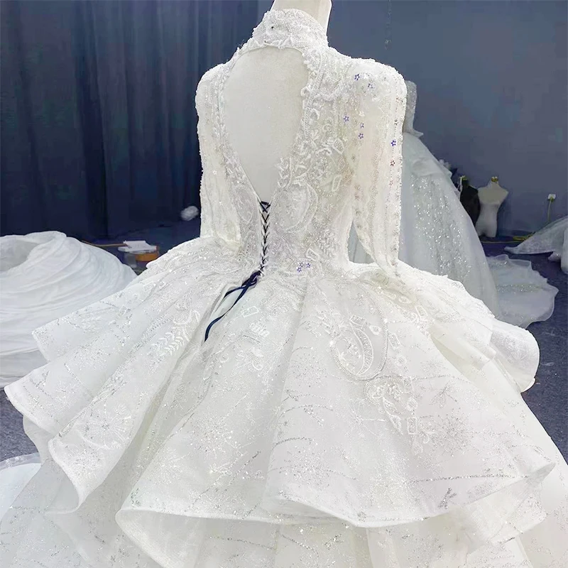 Gorgeous Wedding Dresses For Women 2022 Bride Organza Ball Gown V-Neck Dresses For Women 2022 Beading MN42 Vestido De Novia 4
