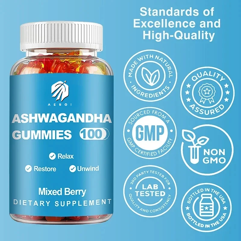Ashwagandha Gummies-Relieve Stress, Focus, Boost Brain, Replenish Energy, Improve Sleep Health