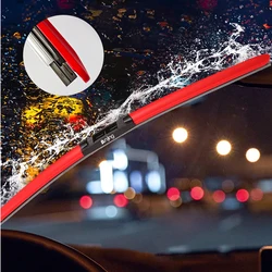 LNJING Premium Wiper Blades for Optimal Performance (Red)
