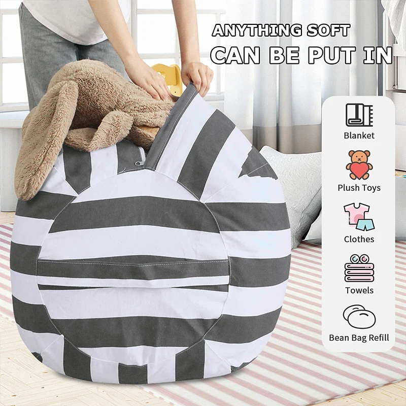 Printed Children's Plush Toy Storage Beanbag Set Comfortable Lazy