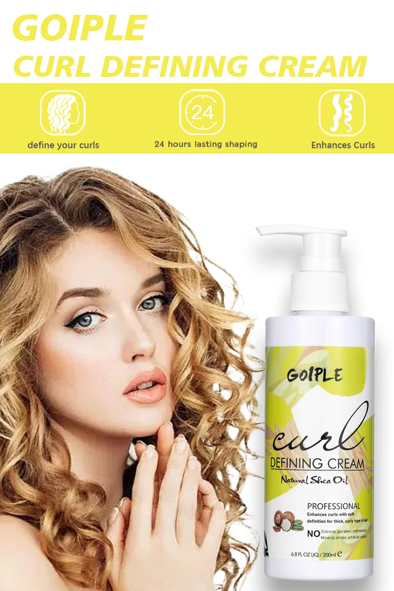 Description Picture 2 of item200ML Frizz Control Product Curling Moisture Cream Define Curly Mousse for Hair Curler Setting Wax Enhancers Curl Defining Cream
