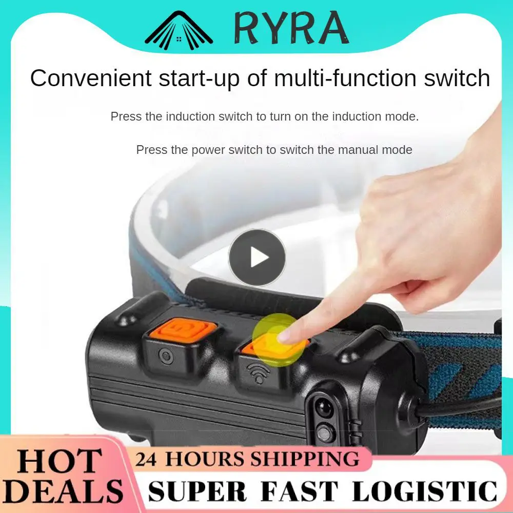 

1PCS New 2021 USB Rechargeable 6 Modes Head Release Induction Headlamp XPG+COB LED Head Lamp with Built in Battery