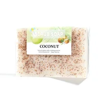 M + Savon au lait de coco naturel avec particules givrées, huile essentielle blanche brillante, savon fait à la main, hydratant pour les mains, 100% biologique 2